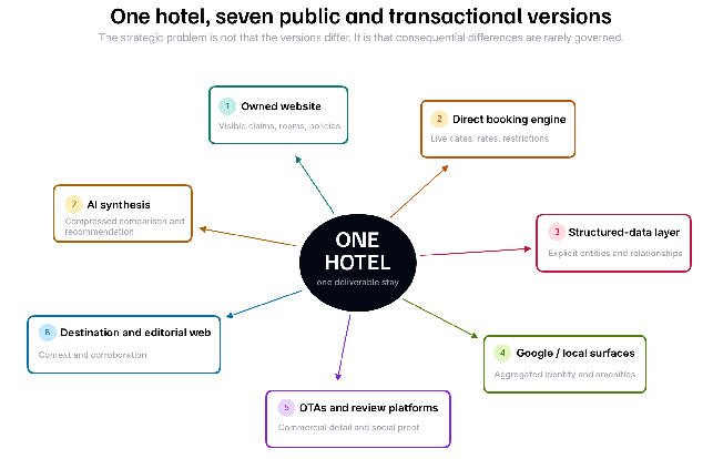Figure 1. One hotel, seven public and transactional versions.